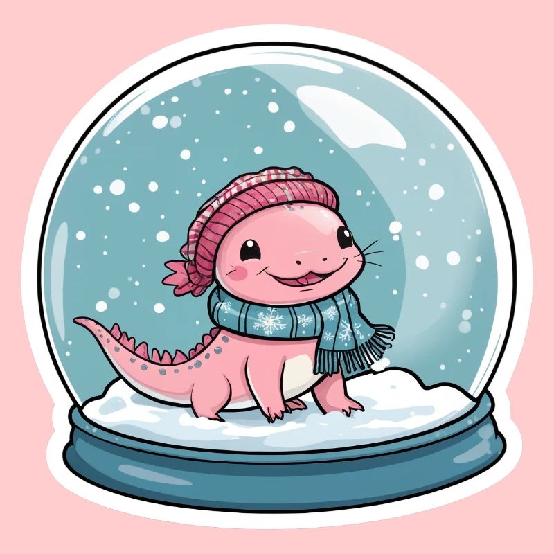 Axolotl dans la boule à neige