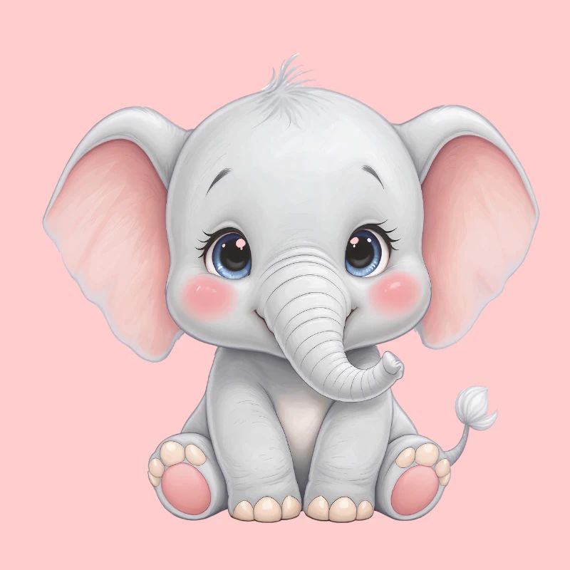 Dessin animé câlin bébé éléphant