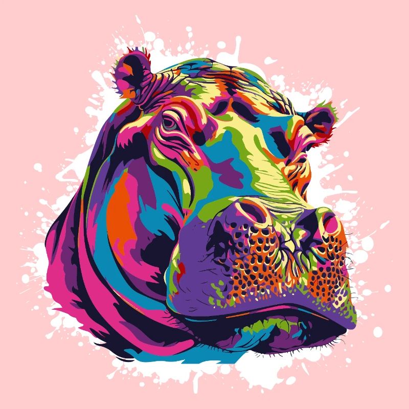 Nilpferd Kunst Comic