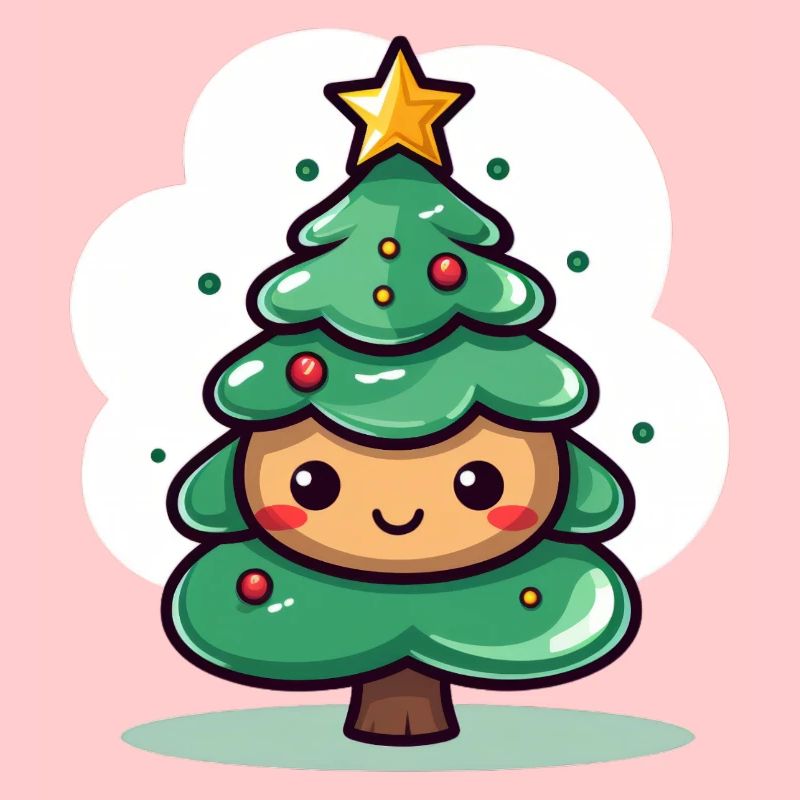 Cute Christmas Tree Mascot Design