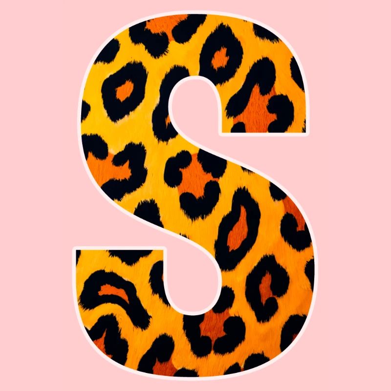 Leopardenmuster S Buchstabe