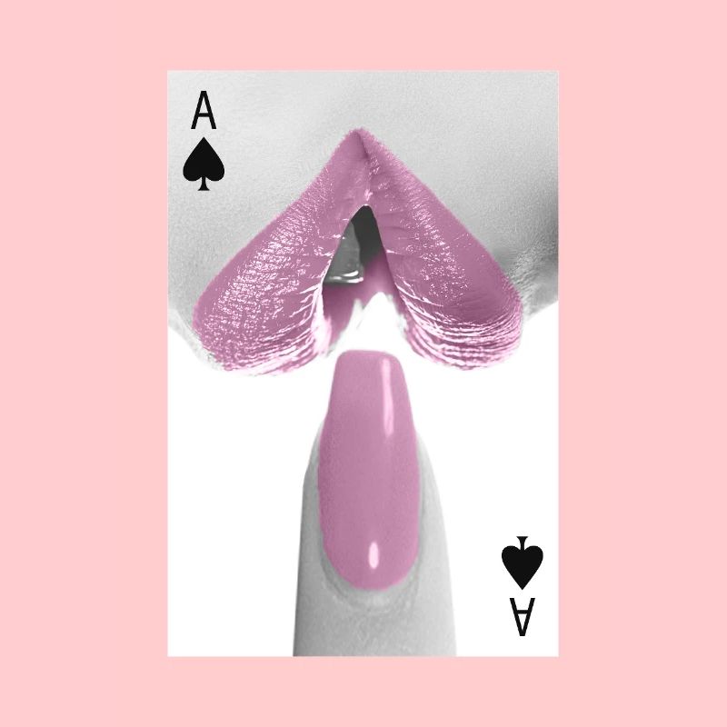 Minimalist Lips & Nails Design Pink
