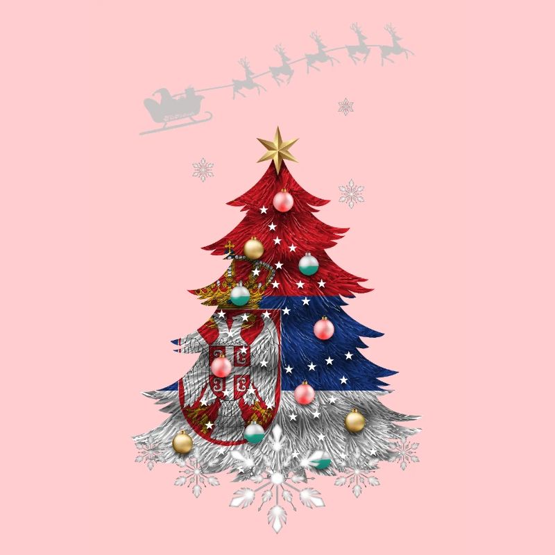 Sapin de Noël avec drapeau serbe