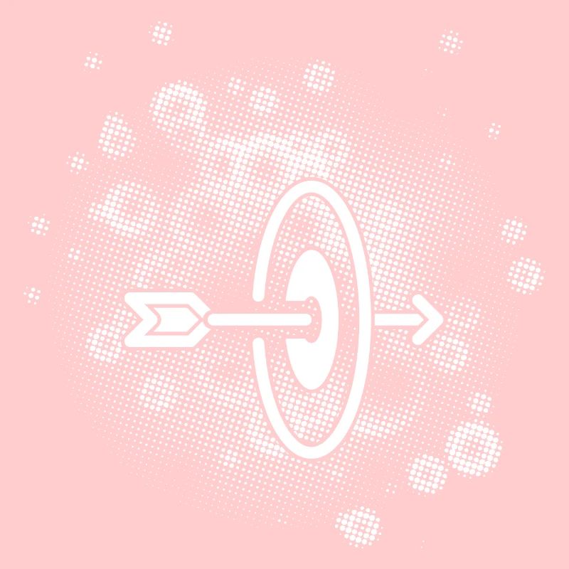 Flèche avec arrière-plan de points