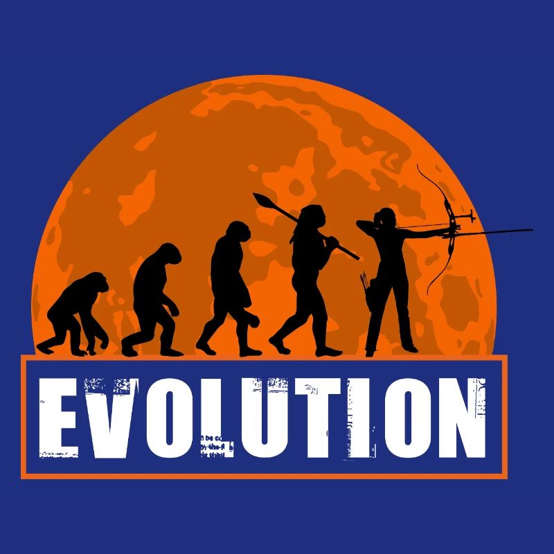 Archery Evolution Hunter Silhouette Retro Vintage