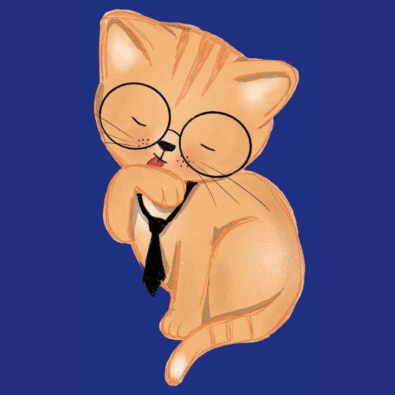 Chat de bureau avec cravate