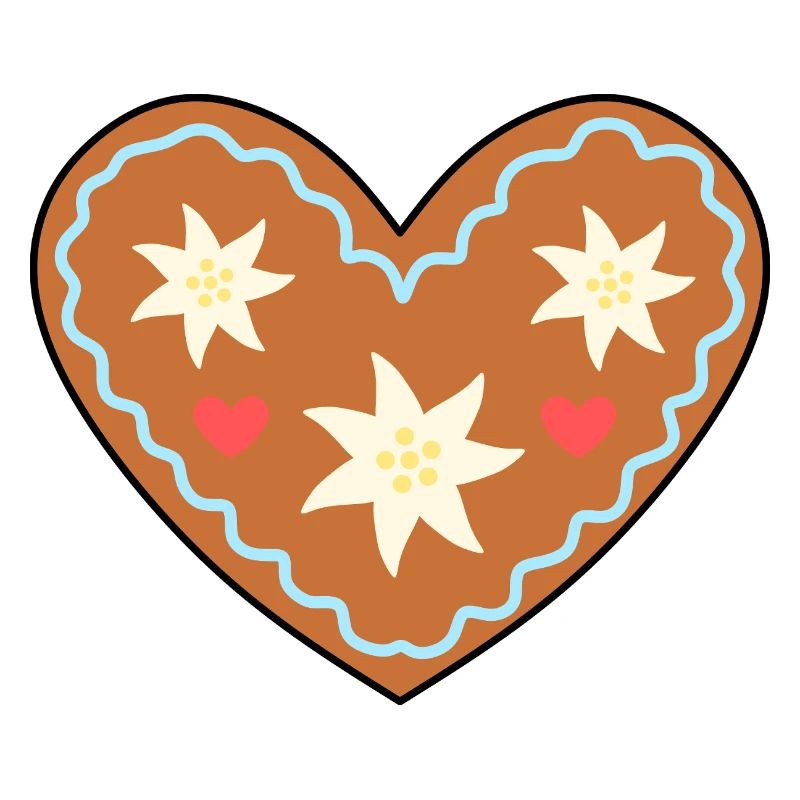 Frosted Heart Gingerbread Design