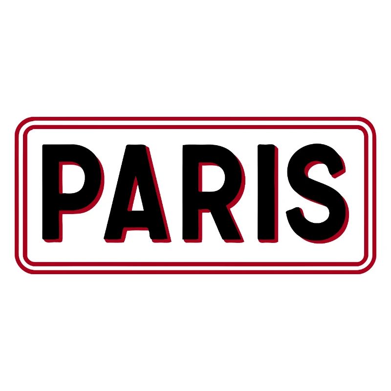 Paris Red Frame Typography