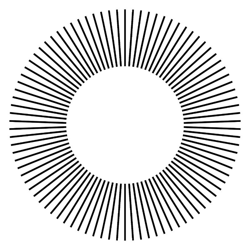 Conception de la composition des cercles de lignes