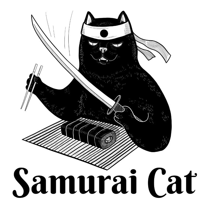 Katze, Samurai-Katze, Sushi, Essen