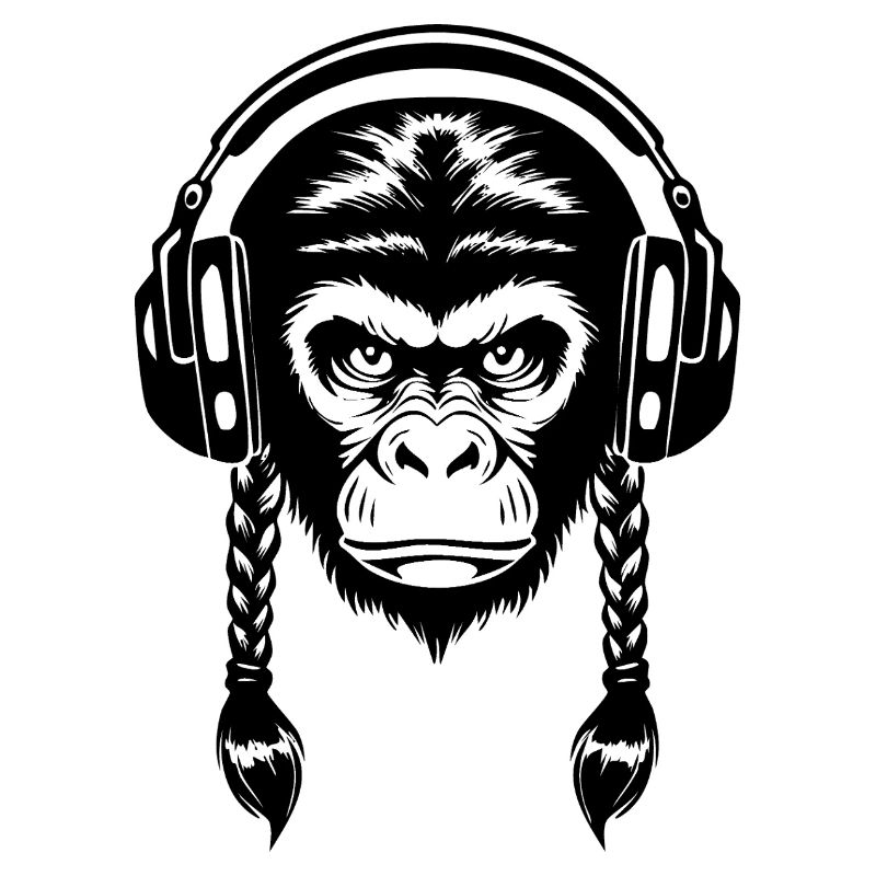 Chemise Electro Monkey Head Synth Wave Edition