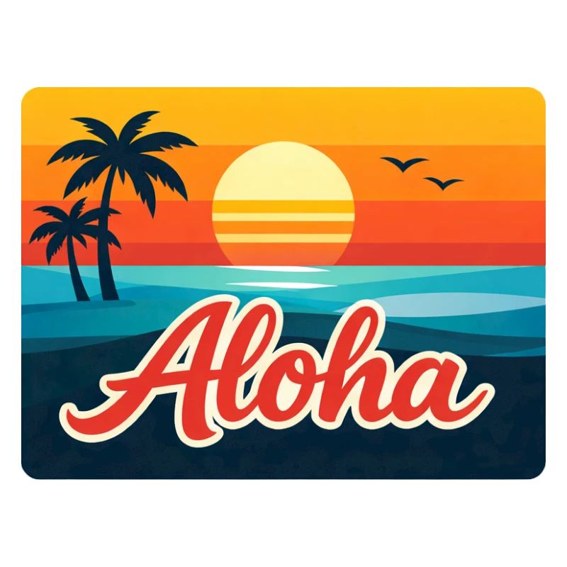 Aloha Sunset Palm Trees