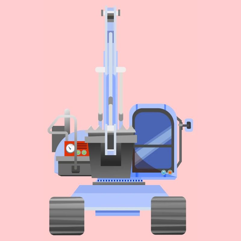 Blauer Bagger