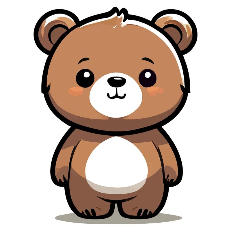 Petit ours brun mignon mignon, ours en peluche