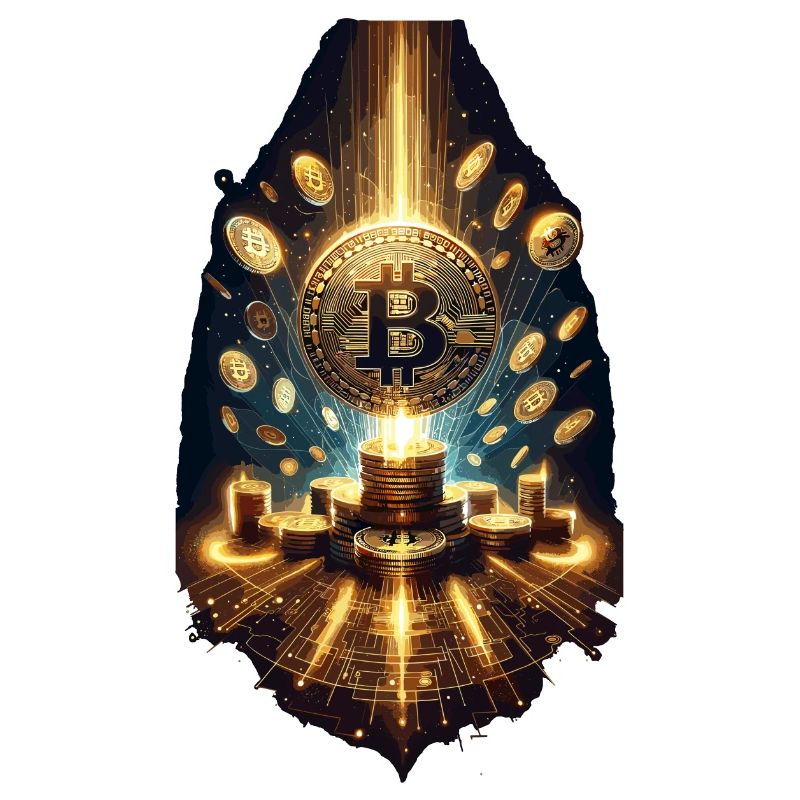 Bitcoin Explosion Digital Artwork