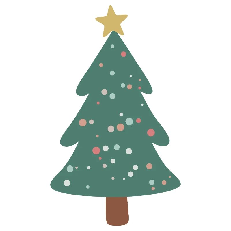 Sapin de Noël vert forêt avec des points