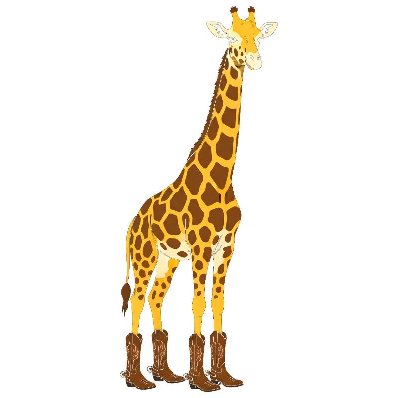Girafe avec une déclaration de botte