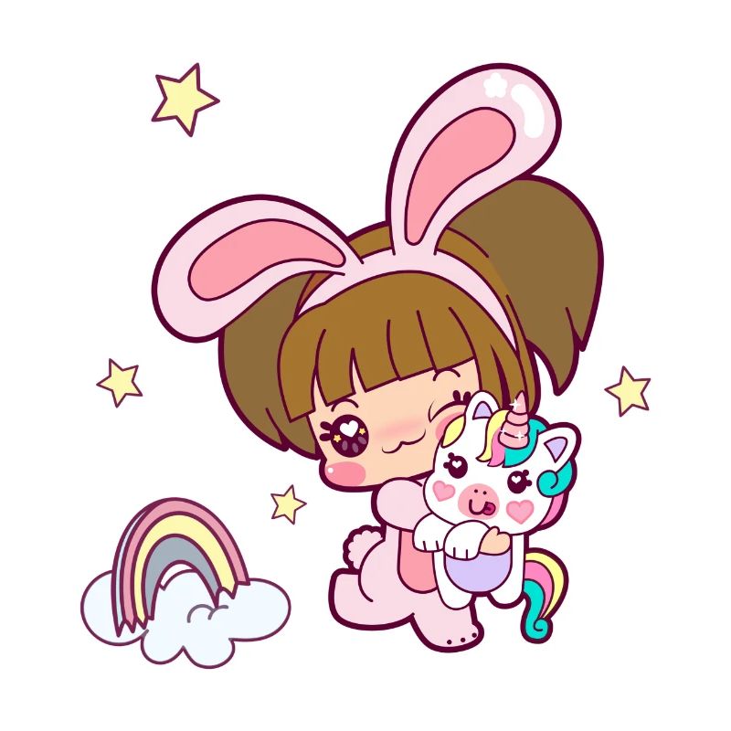 Mädchen und Einhorn