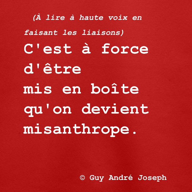 Mis en boîte misanthrope (blanc)