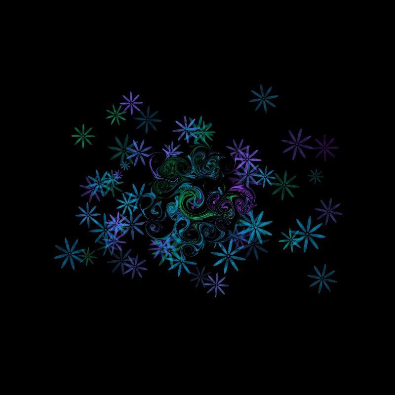Blaue und violette Blumen