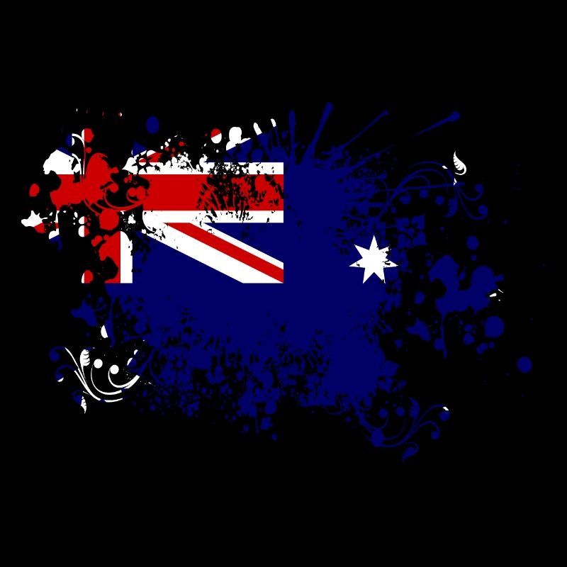 Australien Flagge Farbspritzer Down Under