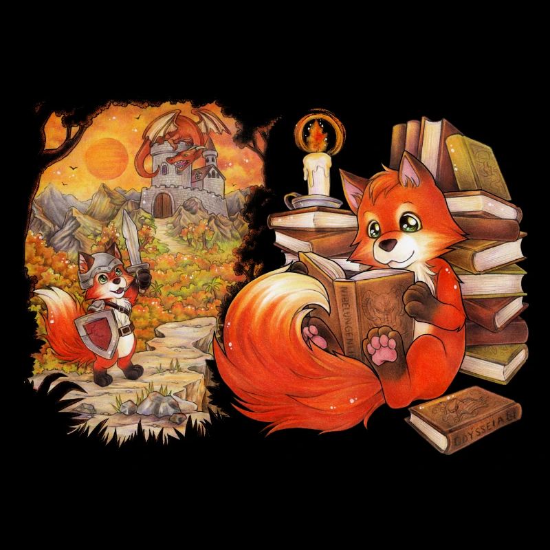 Niedlicher lesender Fuchs Geschenkidee Adventure