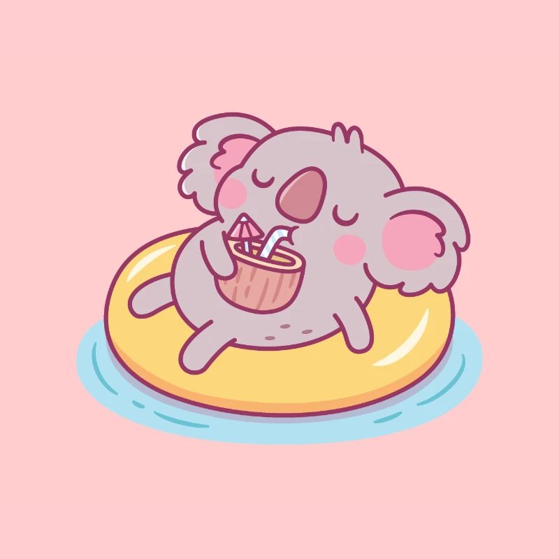 Süßer Koala Chilling On Pool Float Summer