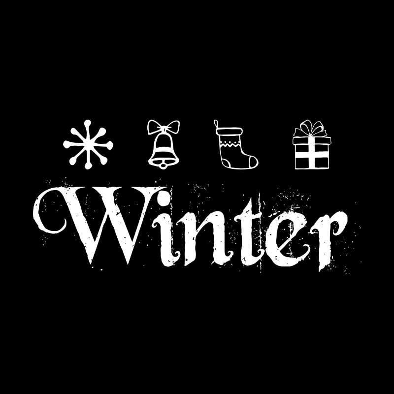 Winter Symbols Ski Sledge and Snowboarder