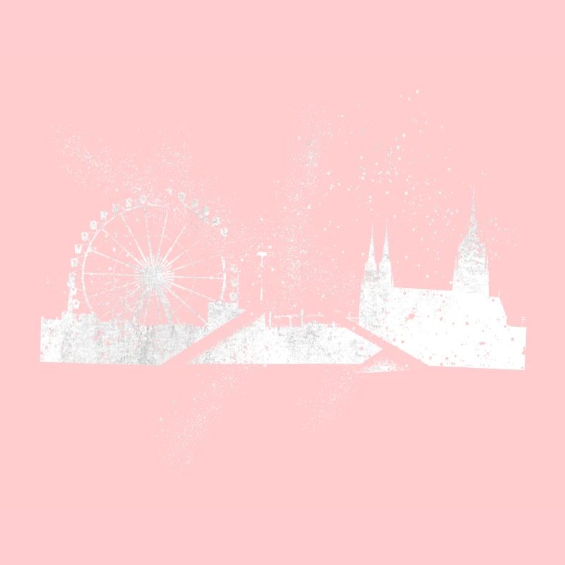 Munich Germany City Skyline Grunge Splash