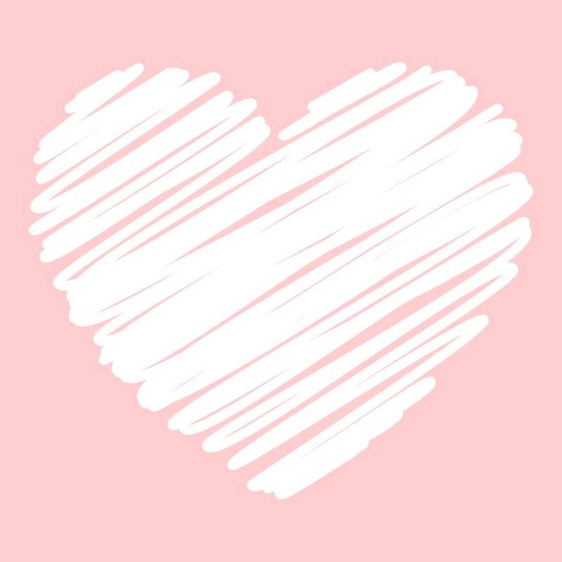 White Scribble Heart
