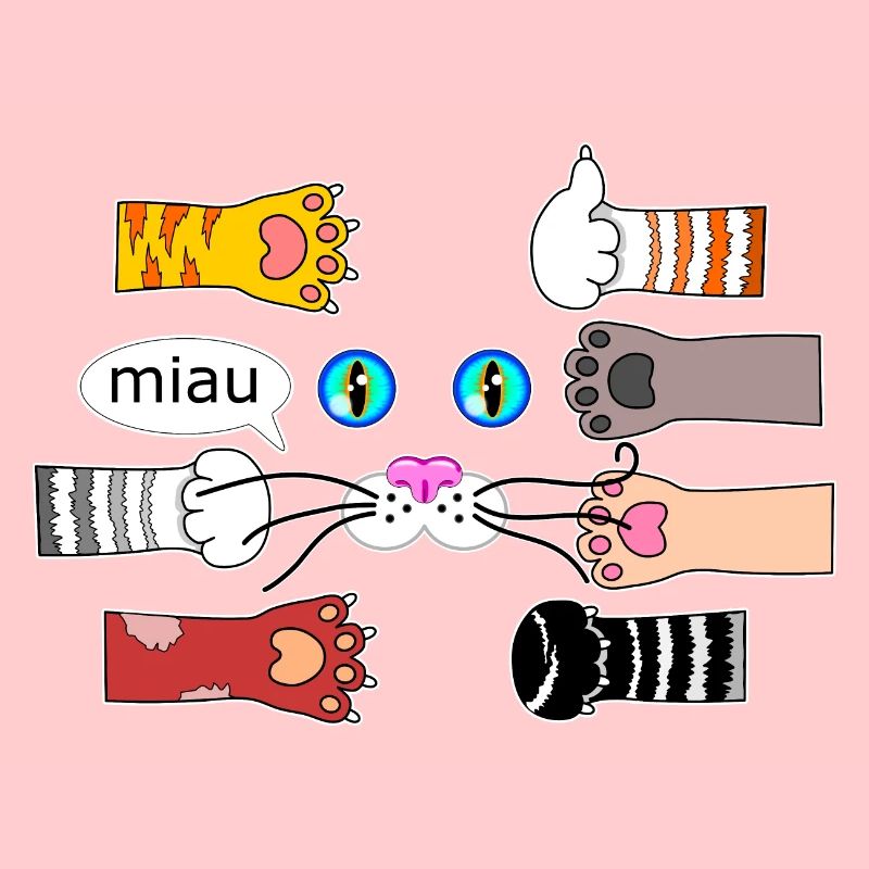 Cat Design Cat Paws Cat Muzzle
