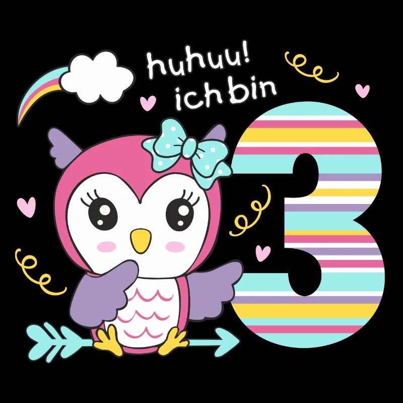 3. Geburtstag - niedliche Eule Mädchen Geschenk