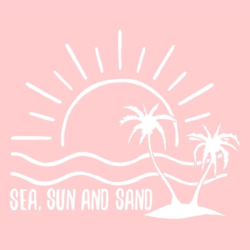 Mer, soleil et sable (blanc)