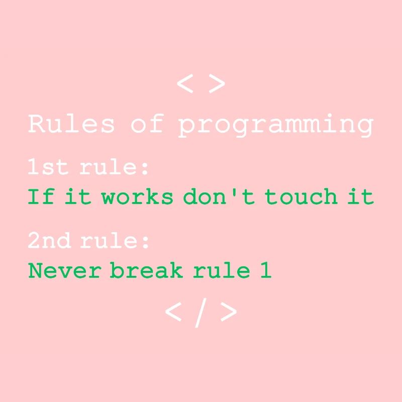 Rules of programming