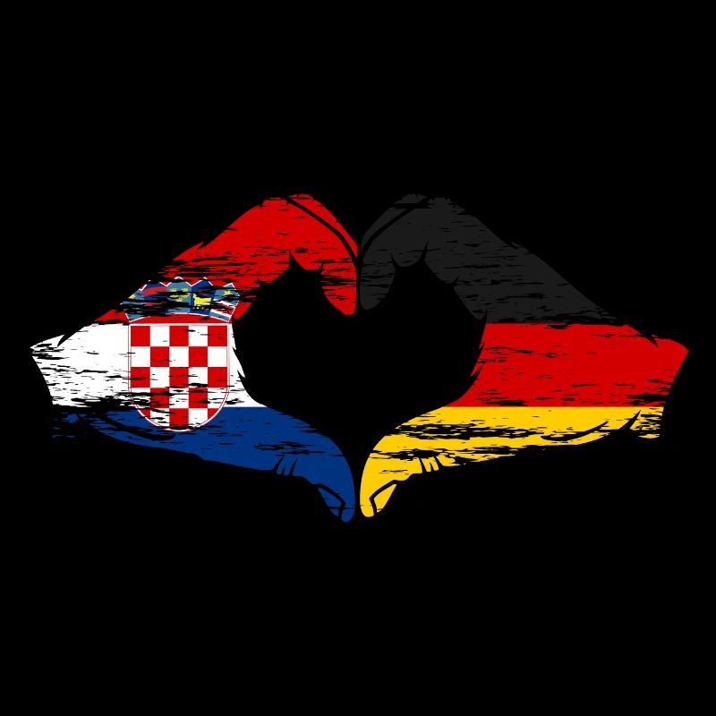 Croatia Germany Heart shape with hands used