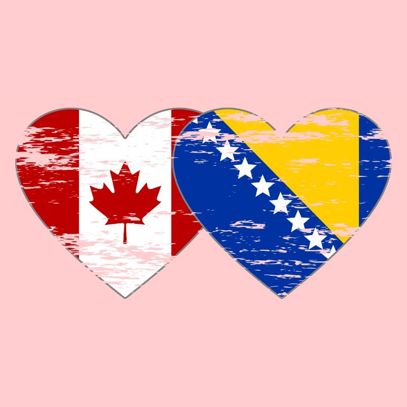 Canada Bosnie drapeau coeur utilisé