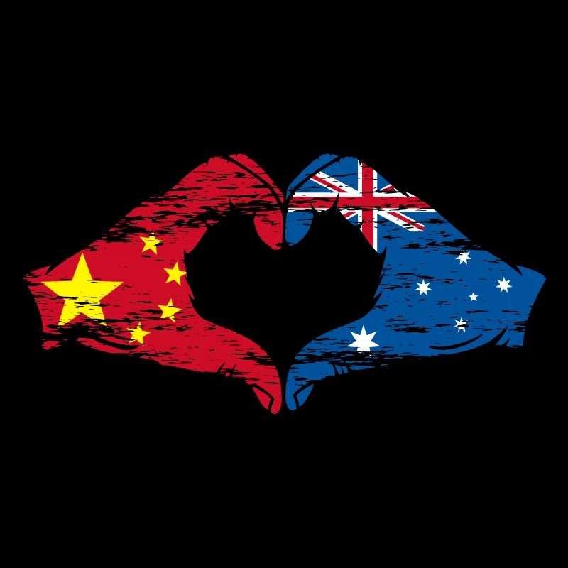 China Australien Flagge Herzform used
