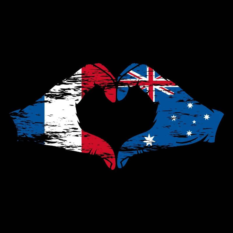 Frankreich Australien Flagge Herzform used