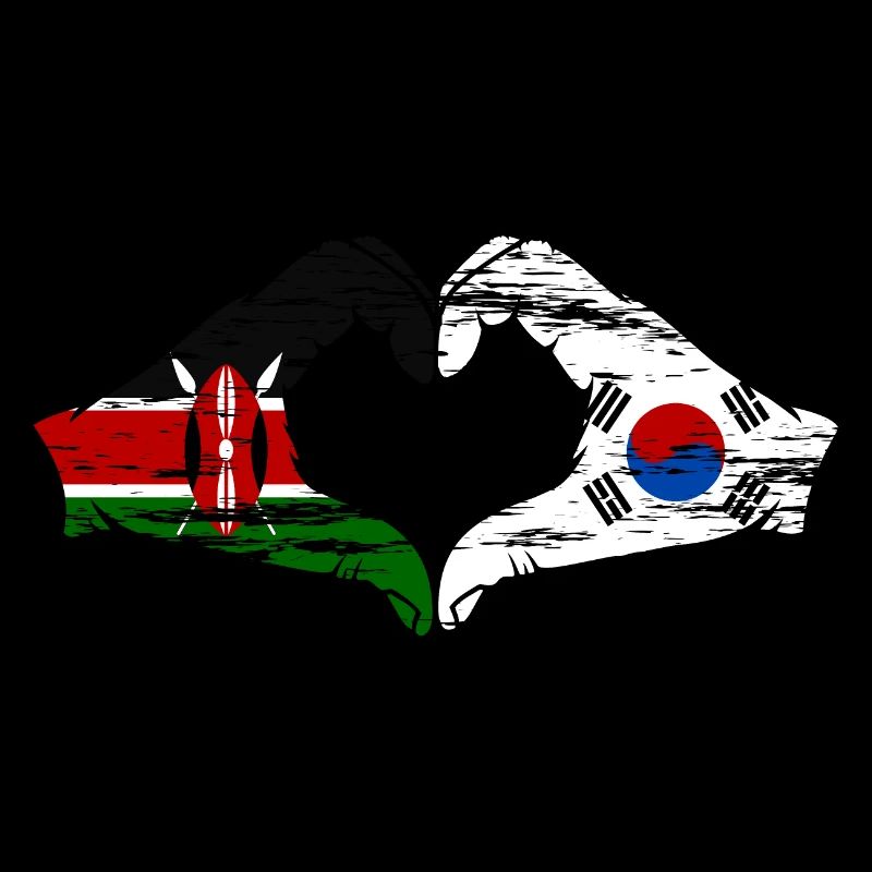 Kenya Corée du Sud Mains Coeur Forme Utilisé