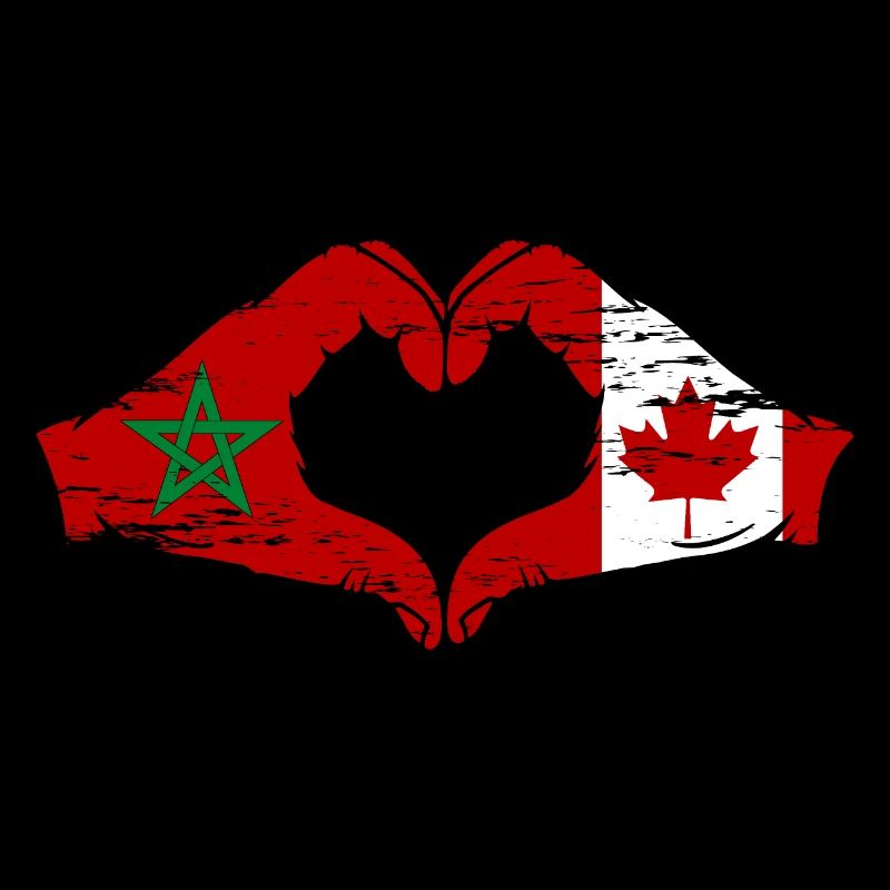 Aiguilles du drapeau du Maroc Canada en forme de coeur utilisé