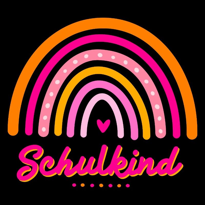 Schulkind Retro-Regenbogen Einschulung Mädchen