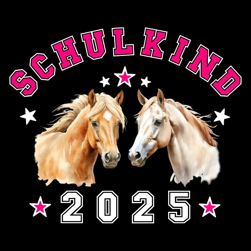 Schulkind 2025 - 2 Pferde Pferd Reiterin