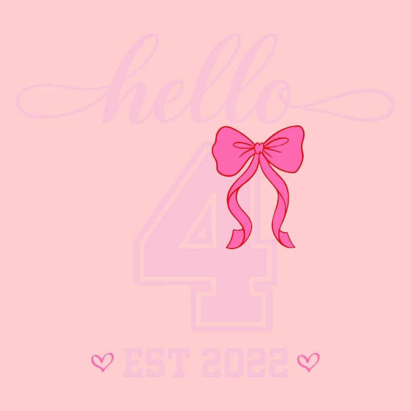 Hello 4 Est 2022 Mädchen Geburtstag Design
