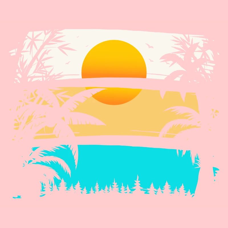 SUNDOWN - PALM TREES, SUN