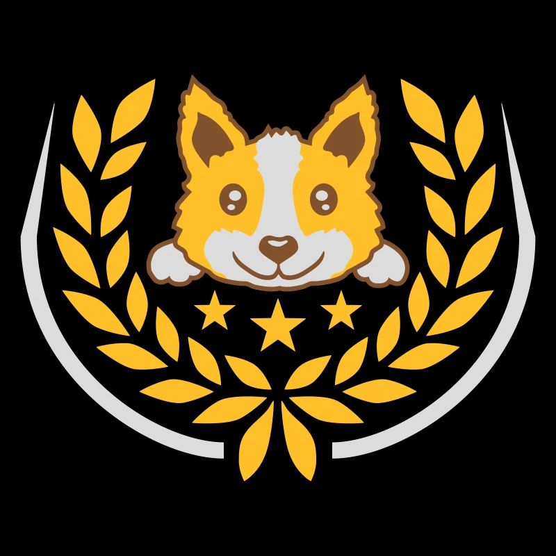 Laurel wreath cute dog design