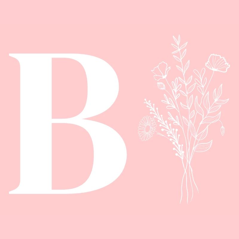 Lette b fleurs minimalistes
