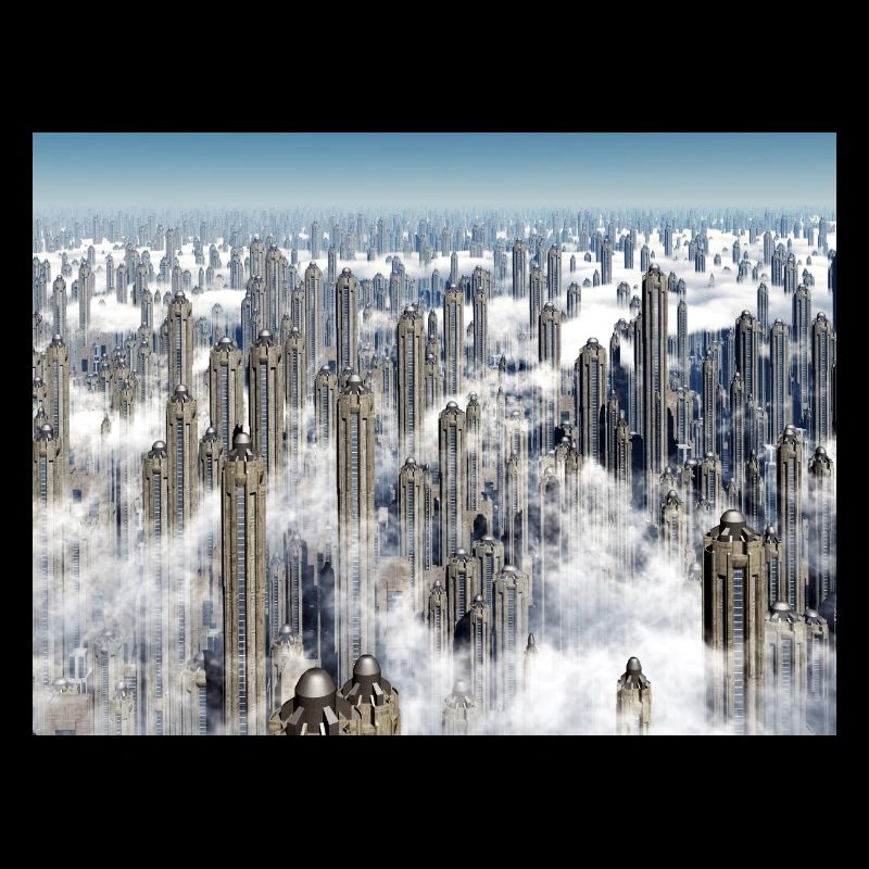 Futuristic skyscrapers in a megacity