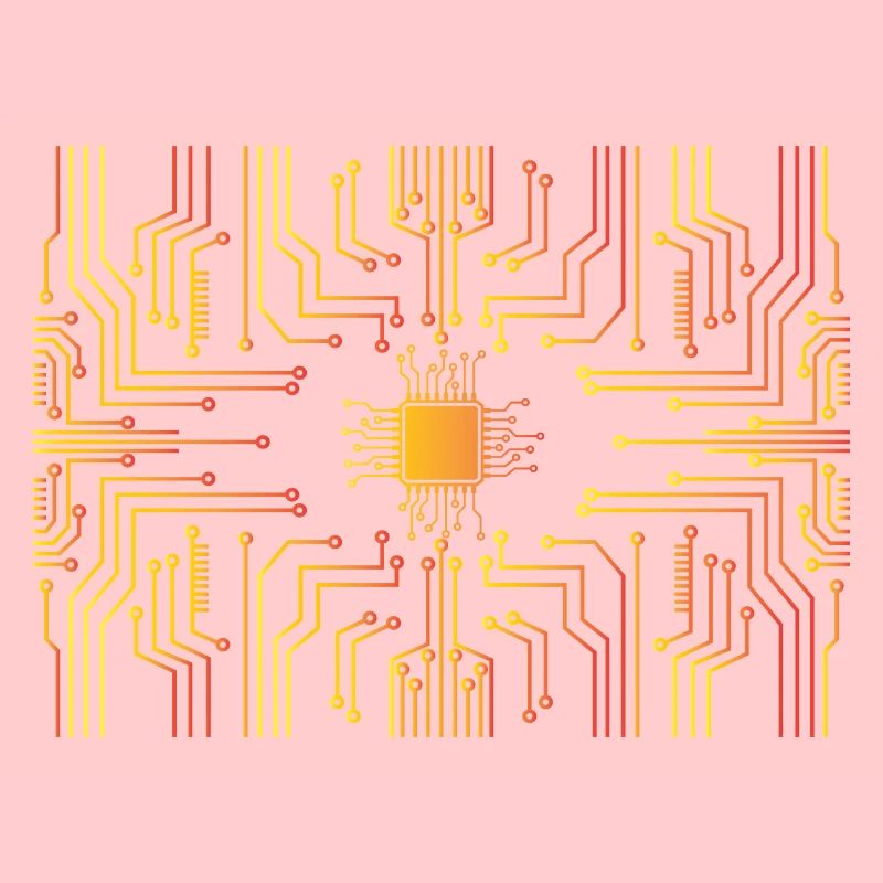 Circuit board core CPU heart pc coder geek