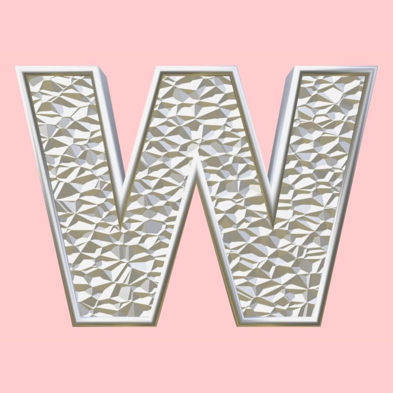W, letter, initial, monogram,