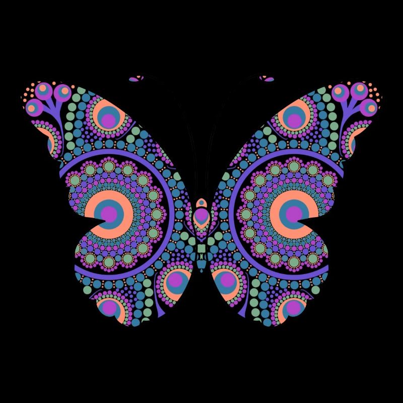 Schmetterling Regenbogen Mandala